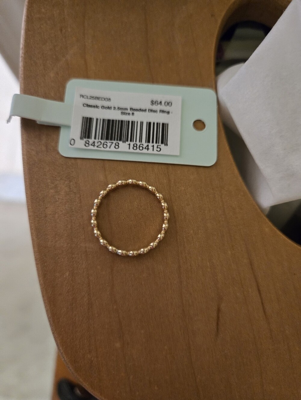 Enewton Classic 2.5mm Gold Beaded Disc Ring